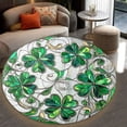 thumbnail image 4 of Round Rug, Luckily Shamrock1 Soft Washable Carpet, Non-Slip Floor Mat for Living Room Bedroom Home Decor 31 Inch, 4 of 6