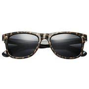 PolarSpex Mens Sunglasses - Retro Sunglasses for Men, Polarized Sunglasses for Womens - Cool Shades for Driving, Fishing Leopard Brown Smoke 52 Millimeters