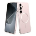 thumbnail image 3 of Elegant Choise Case for Samsung Galaxy S25 Ultra/S25 Plus/S25 Liquid Silicon Magnetic Mag Safe Cover with Camera Lens Film, Pink, 3 of 13