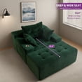 thumbnail image 5 of BYBYME Chaise Lounge Chair,No Assembly Cloud Plush Corduroy Upholstered Sofa Bed,Boneless Chaise with 3 Pillows,Cozy Sleeper Couch for Living Roomwith Ottoman,Green, 5 of 10