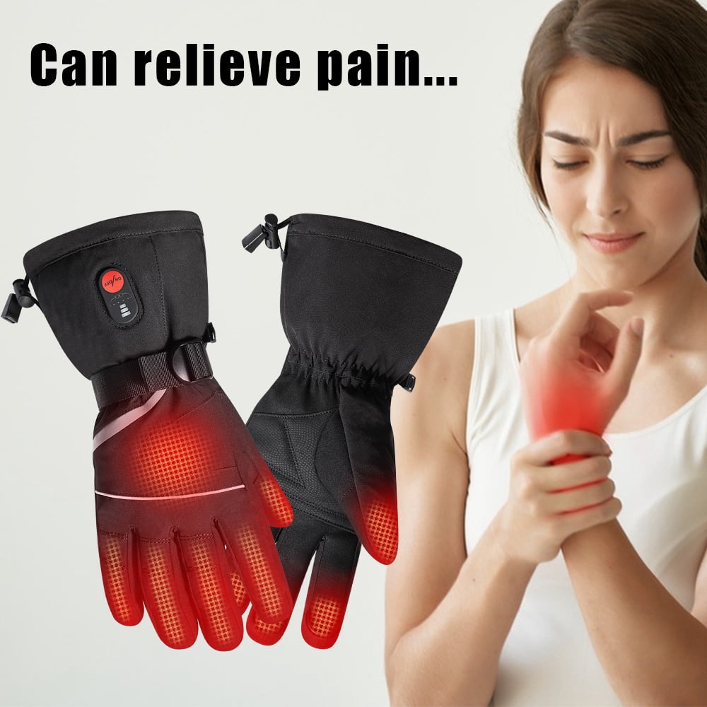 SNOW DEER  Heated Gloves - Unisex Winter Ski Gloves with Rechargeable Electric Heating for Skiing, Snowboarding, Snow Hiking, Hunting & Outdoor Activities