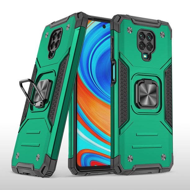 Funda de teléfono para Redmi Note 9 Pro/Note 9S de Uso Rudo Shock color + Mica de Cristal