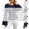 thumbnail image 3 of IUYRTFE Women's Striped Bell Sleeve Blouse Crew Neck Slim Fit Waisted Casual Fall Top, 3 of 7