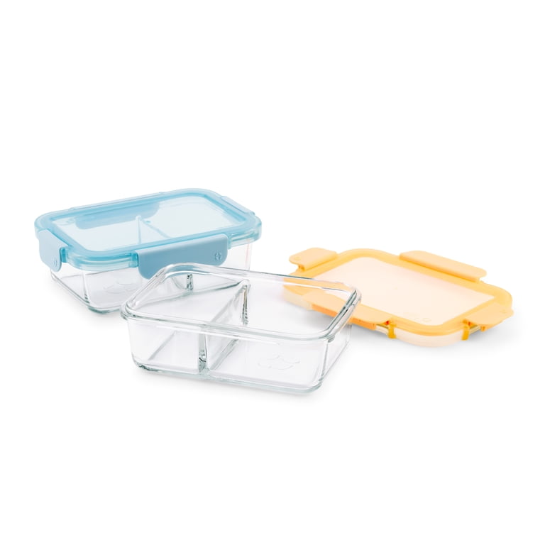 Ello Color Lock 3.4-Cup Divided Glass Meal Prep Set, 4-Piece photo 4