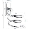 thumbnail image 2 of Wall Mounted Hair Dryer Holder, No Drilling Hair Dryer Holder, Aluminum Alloy Bathroom Hair Dryer Holder with Adhesive and Cable Hook, 2 of 5
