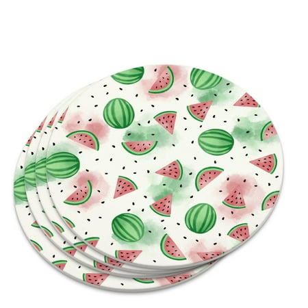 

Watercolor Watermelons Pattern Novelty Coaster Set
