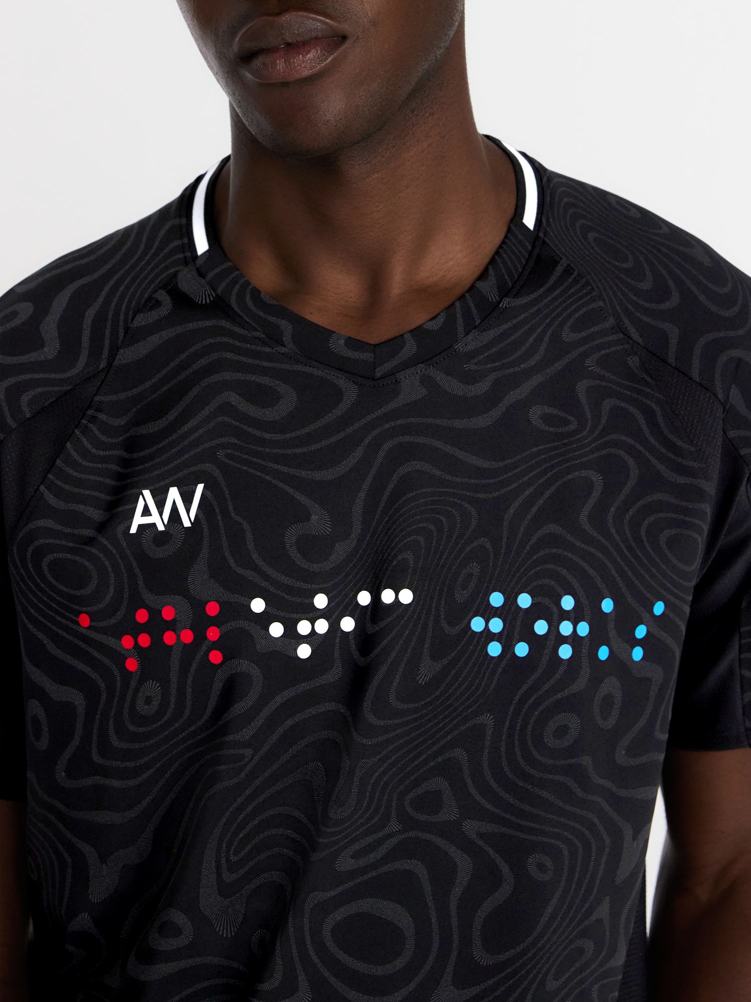 Playera de alto rendimiento para hombre con estampado reflectante estilo fútbol, tallas XS-3XL 4