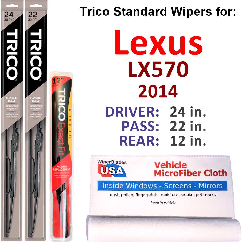 2014 Lexus LX570 Wiper Blades (Set of 3) w/Rear Wiper