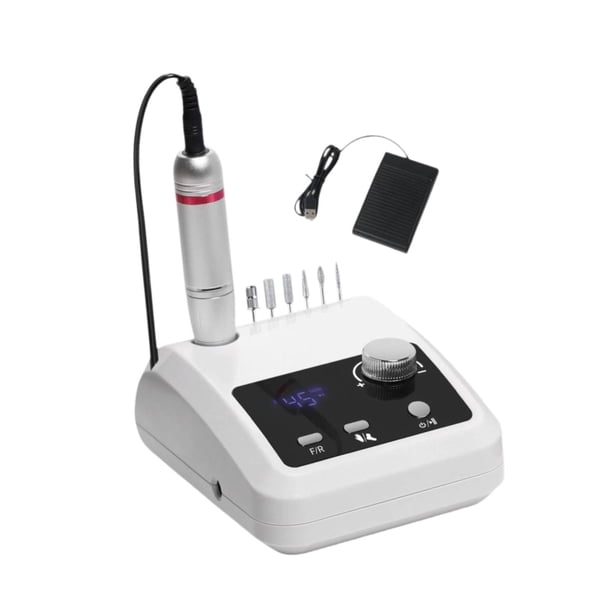 Máquina perforadora uñas eléctrica, lima uñas 45000 RPM con LED, herramienta manicura para pulir, , eliminar y dar forma a blanco