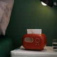 thumbnail image 4 of Caja de Pañuelos de Radio, Dispensador de Papel Extraíble, Caja de Almacenamiento de Servilletas, Servilletero para Gabinete de Vino, Cafetería, , ROJO shamjiam Estuche de tejido, 4 of 8