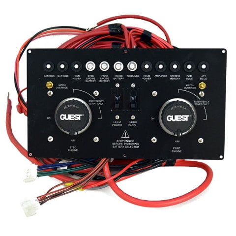 Rinker Boat Battery Switch Breaker Panel | Black Plastic