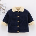 thumbnail image 2 of Mercatoo Toddler Baby Fle𝐞ce Lined Suede Jacket Boys Solid Color Button Up Lapel Outwear Girls Toddler Light Girl Winter Coat 4t, 2 of 4