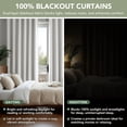 thumbnail image 2 of Deconovo Linen Textured 100% Blackout Drapes, Thermal Insulated Back Tab, 2 Panels, Cream, 52" x 84", 2 of 7