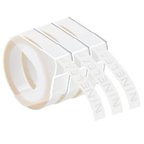 NineLeaf 3 Pack Compatible for Dymo 520101 3D Plastic Embossing Label 3/8'' x 9.8' White on Clear Label Tape