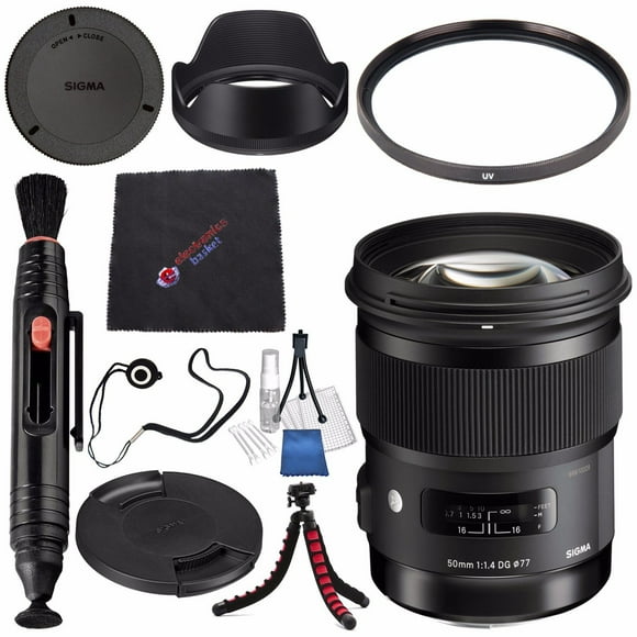 Sigma 50mm f/1.4 DG HSM Art Lentille pour Nikon F 311306 + Nettoyant pour Stylo Lentille + Chiffon de Nettoyage en Microfibre + Capkeeper de Lentille + Kit de Nettoyage de Luxe + Trépied Flexible (Modèle International Sans Garantie)