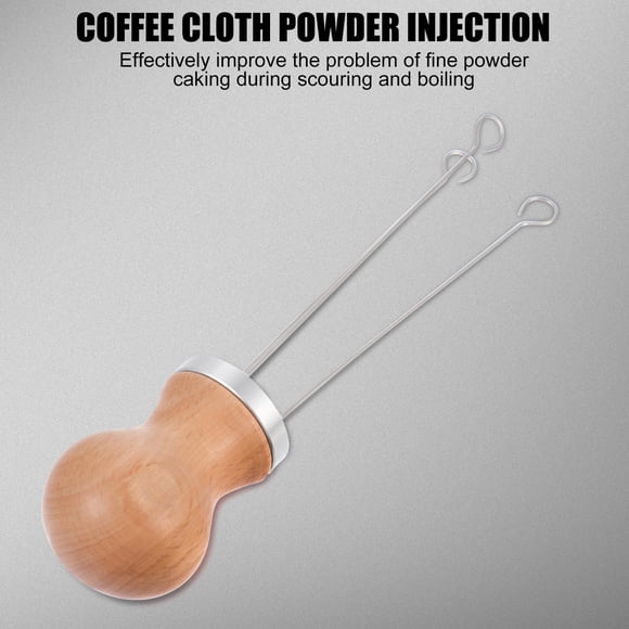 WHAMVOX 1Pcs Hand Tamper Tool 304 Stainless Steel and Wood Cylindrical Handle for Preventing Fine Powder Agglomeration