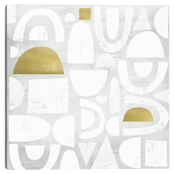 Masterpiece Art Gallery Gold Code Abstract Canvas Art Print, 35" x 35", by Nikki Chu
