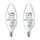 Philips Dimmable Chaud Blanc E12 Candélabre 40W Remplacement LED Ampoule (2 Pack) – image 1 sur 5