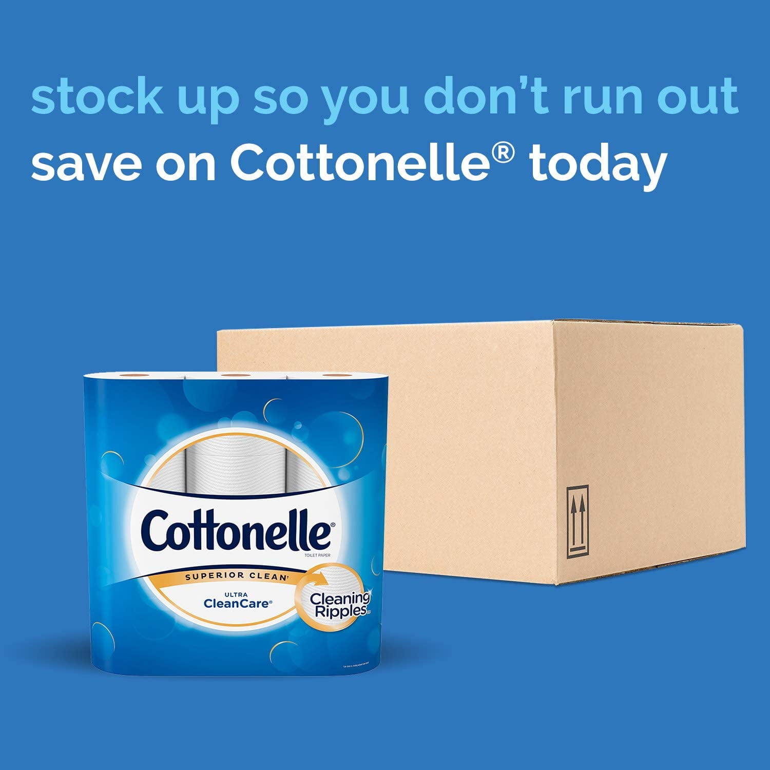 Cottonelle Ultra CleanCare Toilet Paper, 12 Double Rolls, Strong Bath Tissue