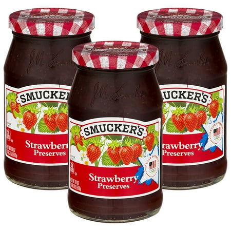 - (3 Pack) Smucker's Strawberry Preserves, 18 oz