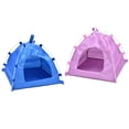 thumbnail image 4 of Tienda para mascotas, impermeable, desmontable, tela Oxford, portátil, plegable, tienda para gatos para perros, color rosa, 4 of 5