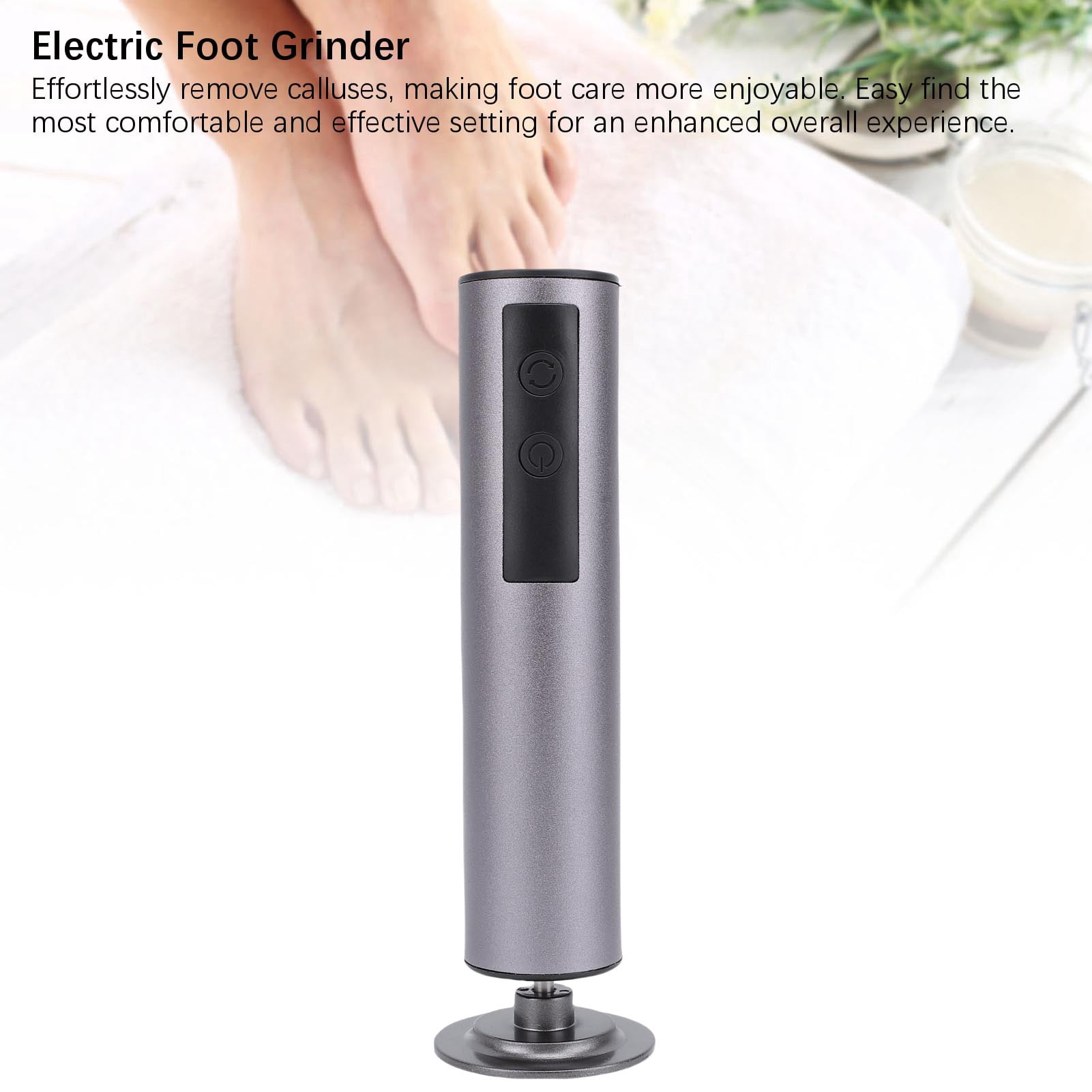 M Buder Electric Foot Grinder and Callus Remover, 2-in-1 Rechargeable Digital Display Foot File for Dead Skin, 7.09 inches / 18.0 cm Professional Pedicure Tool