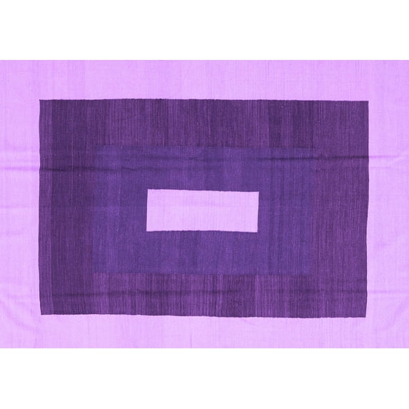 Ahgly Company Indoor Rectangle Abstract Purple Contemporary Area Rugs, 7' x 9'