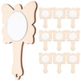 thumbnail image 1 of Miangastore 10Pack Hand Mirror Cute Light Brown Wood Reflection Dressing Table Use, 1 of 9