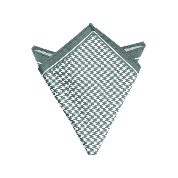 INSPIRE CHIC Men's Houndstooth Self Fold Pocket Square for Suit Formal Grey One Size