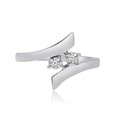 thumbnail image 1 of 14K White Gold Two-Stone Bypass Diamond Ring, 1 of 2