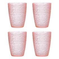 Uxcell 10oz Acrylic Drinking Glasses, 4 Pack Plastic Reusable Tumbler Drinkware for Home Outdoors, Pink