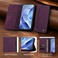 thumbnail image 5 of Case for Google Pixel 10a 6.3-inch Wallet,Magnetic Closure,Card Slots,Cash Slot Flip Folio Protective Phone Case,Purple,For Google Pixel 10a, 5 of 9