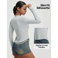 thumbnail image 5 of BALEAF Women's UPF 50+ Long Sleeve Sun Shirts Crop Rash Guard UV Workout Tops SPF Slim Fit Lightweight Athletic Hiking Light Gray XS, 5 of 6