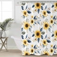 thumbnail image 6 of Shower Curtains Waterflowers Sunflowers Bath Curtain Yellow Flowers Waterproof Bathroom Shower Curtain Set with Hooks Decoration 36 x 72 Inches, 6 of 7