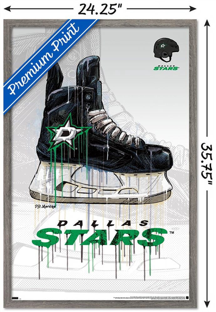NHL Dallas Stars - Drip Skate 21 Wall Poster, 22.375" x 34", Framed