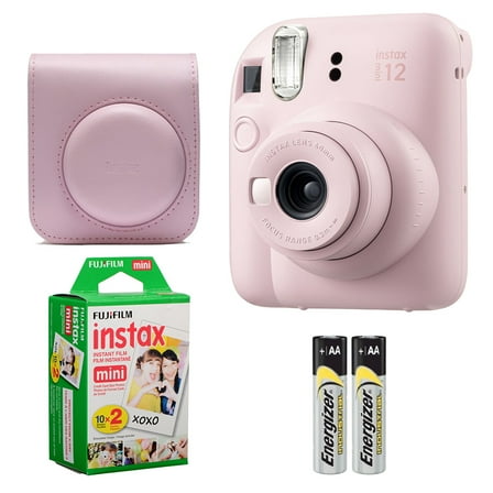 Fujifilm Instax Mini 12 Camera (Blossom Pink)   Case   Instax Mini Instant Film (20 Sheets) (International Version)