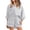 Gray, variant on JULMCOMO 2 Piece Sets for Women Striped Button Down Long Sleeve Shirts Drawstring Wide Leg Summer Shorts Cruise Lounge Outfits Gray L