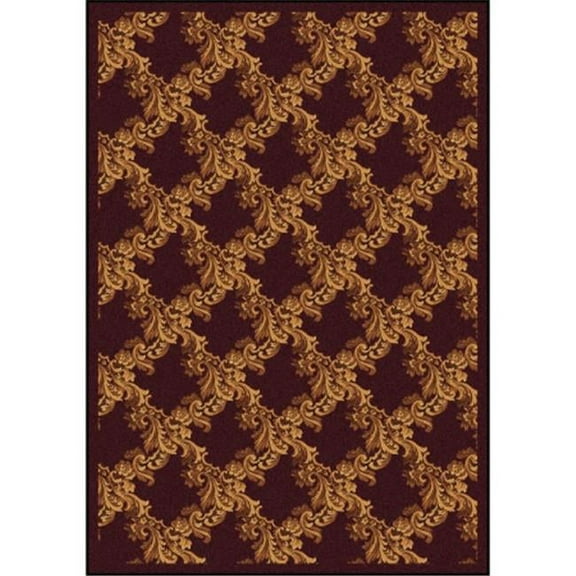 Any Day Matinee Corinth Rectangle Theater Area Rugs  03 Burgundy - 5 ft. 4 in. x 7 ft. 8 in.