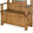 thumbnail image 4 of Marv Foyer Hall Tree Coat Hanger w Mirror, Storage Bench, Light Brown, 4 of 5