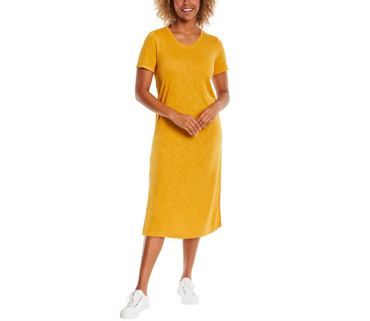 Jessica Simpson Yellow Halter Eyelet Pocket Knee Length Dress Multiple Size NWT 