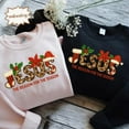 thumbnail image 2 of Jesus Embroidered Shirt Christmas Gift for Her, Jesus The Reason For The Season Embroidery, Christian Embroidered T-Shirt, Jesus Stitch Top, 2 of 5