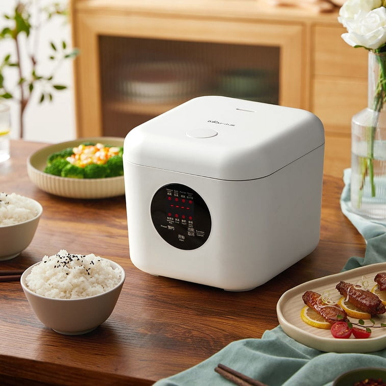 Bear 2L Electric Rice Cooker, White - Automatic Shut-Off
