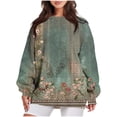 thumbnail image 1 of Rbaofujie Couples Sweat à Capuche pour Col Rond, Manches Longues, Ourlet Fendu, Vert, 1 of 4