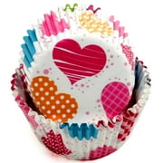 Chef Craft Paper Patterned Cupcake Liners, 50 Count, Red/Orange/Yellow/Pink/Blue