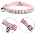 thumbnail image 3 of Collar ajustable de terciopelo suave para gato con campanas, 11.8 pulgadas para perros pequeños y gatos, collar de gato con diamantes para gatos y perros, suministros para mascotas, manga para cuello, 3 of 5