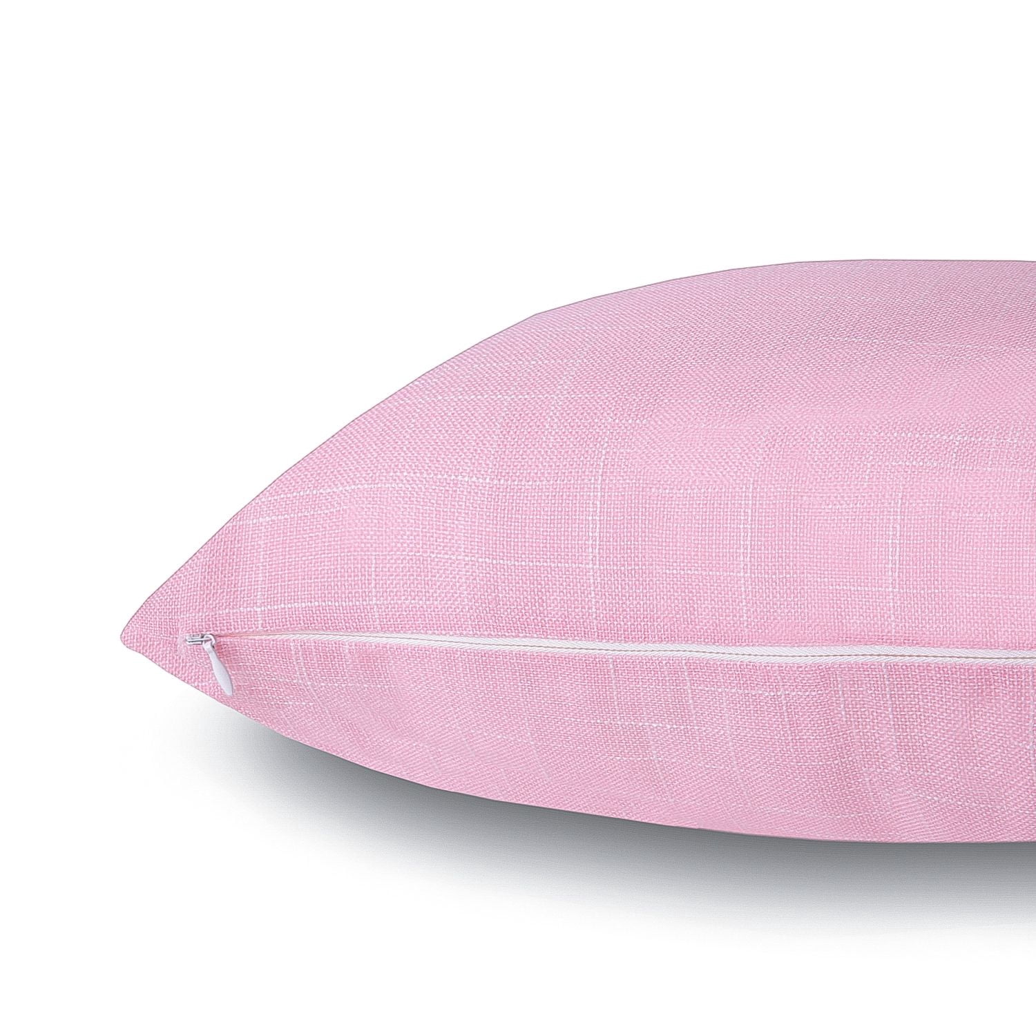 Phantoscope Soft Textured Linen-Look Decorative Throw Pillow, 22 x 22 in, Light Pink, 1 Pack