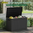 thumbnail image 2 of EasyUp 45 Gallon Resin Deck Box, Lockable Patio Outdoor Storage Box for Furniture, Garden Tools and Tools Storage, Waterproof Outside Storage Boxes（Black）, 2 of 7