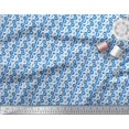thumbnail image 3 of Soimoi Blue polyester Crepe Fabric Airplane,Trophy & Geometric Symbol Decor Fabric Printed Yard 52 Inch Wide, 3 of 3