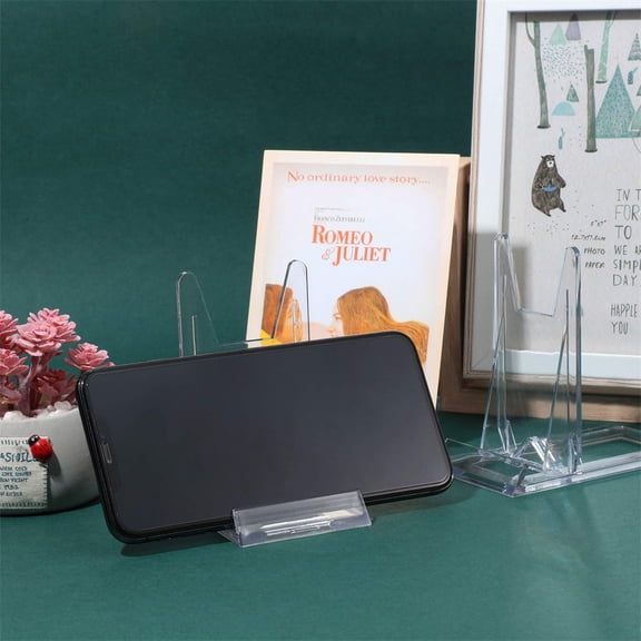 Girlsshop 2Pcs Clear Acrylic Plaque Display Adjustable Plastic Holder Stand For Tray