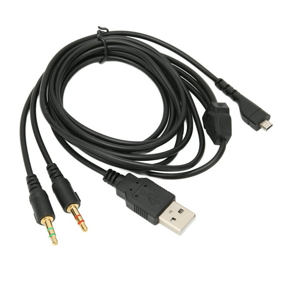 Cable De Audio, Actualización De Cobre Libre De Oxígeno Cable De Audio Para Auriculares De 2 M USB Y 3,5 Mm Para Arctis 7